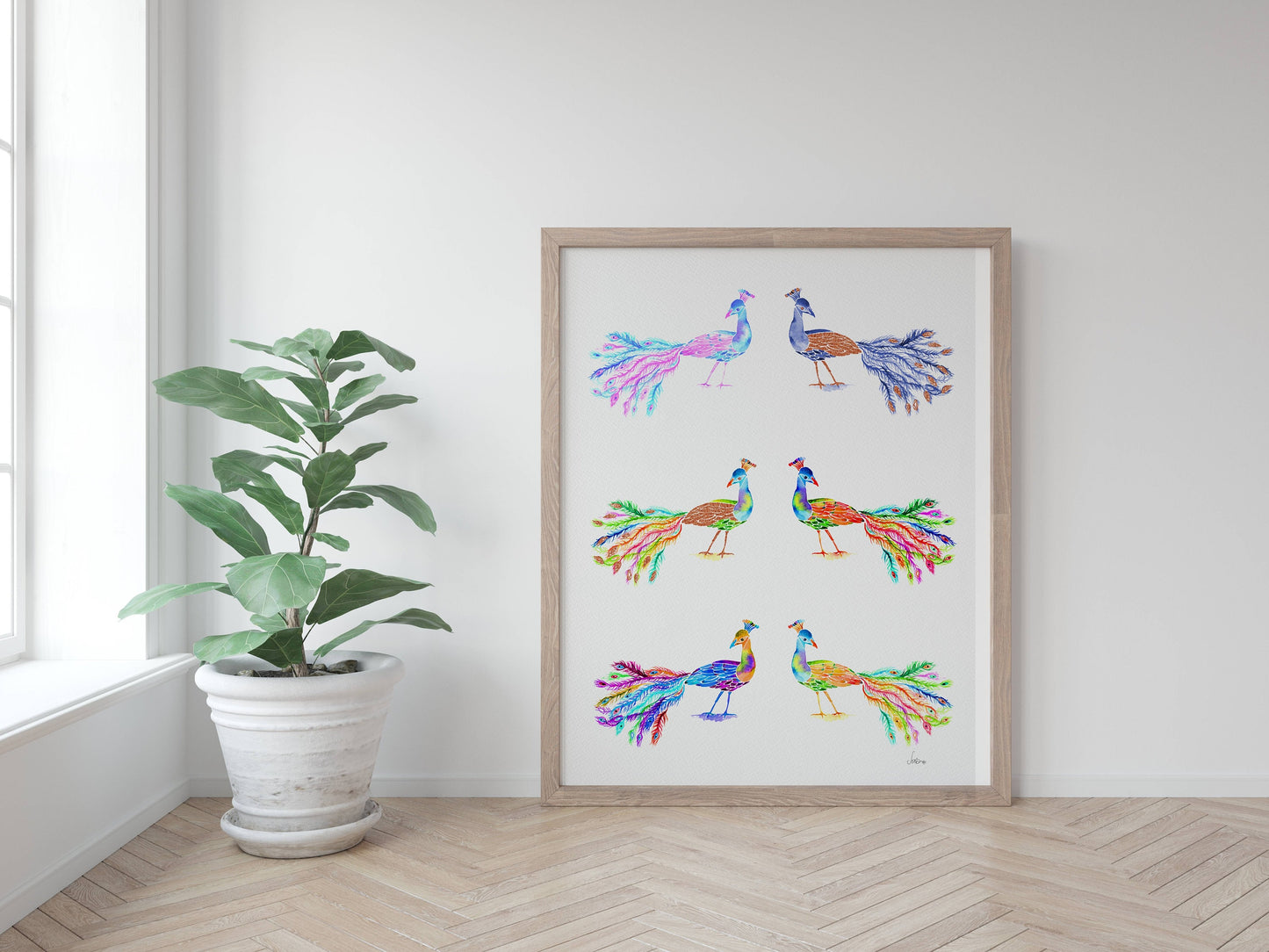 The Peacock Palette | Colorful Bird Art Print | Joyful Bird Art