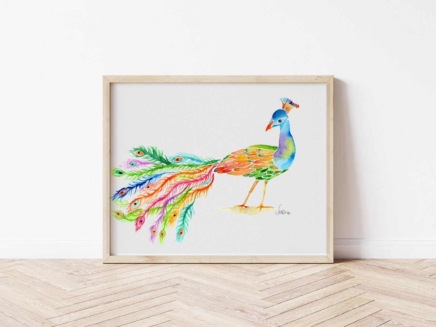 Majestic Peacock | Loose Watercolor Art Print | Handmade Art