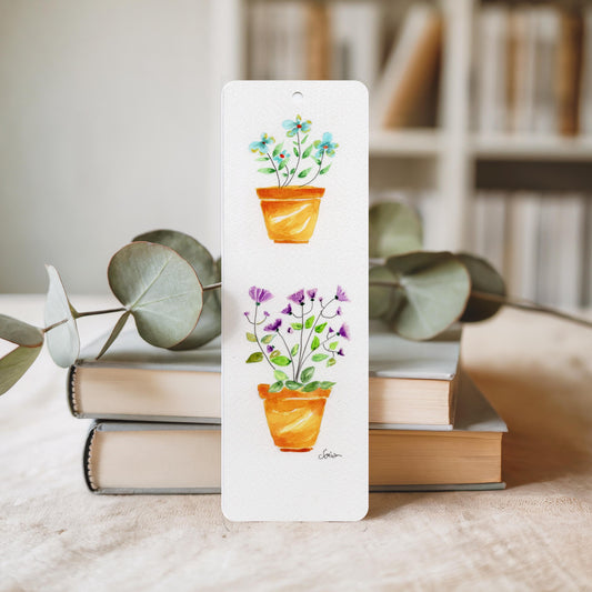 Watercolor Flower Bookmarks, Hand-Painted Floral Art,Botanical Bookmark Set of 3