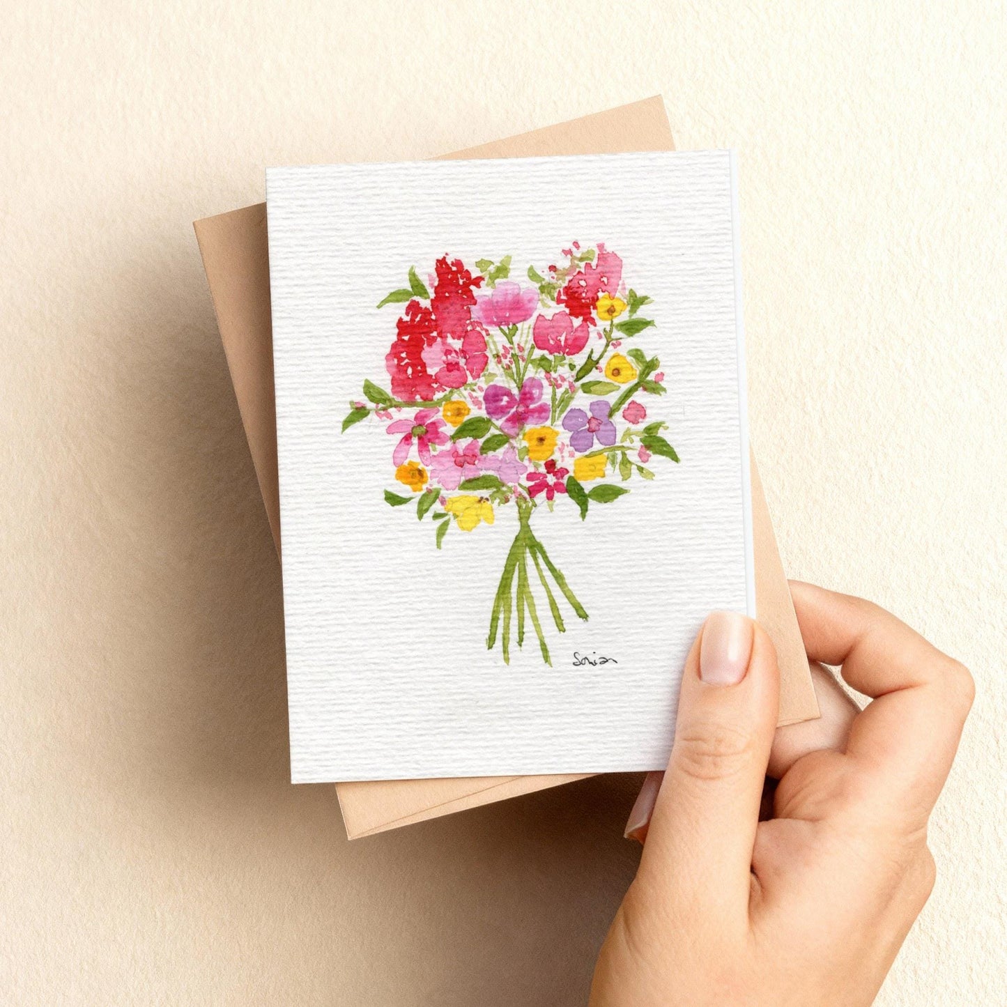Set of 3 Botanical Postcard | Handmade Watercolor Hand-Painted Stationary Gift