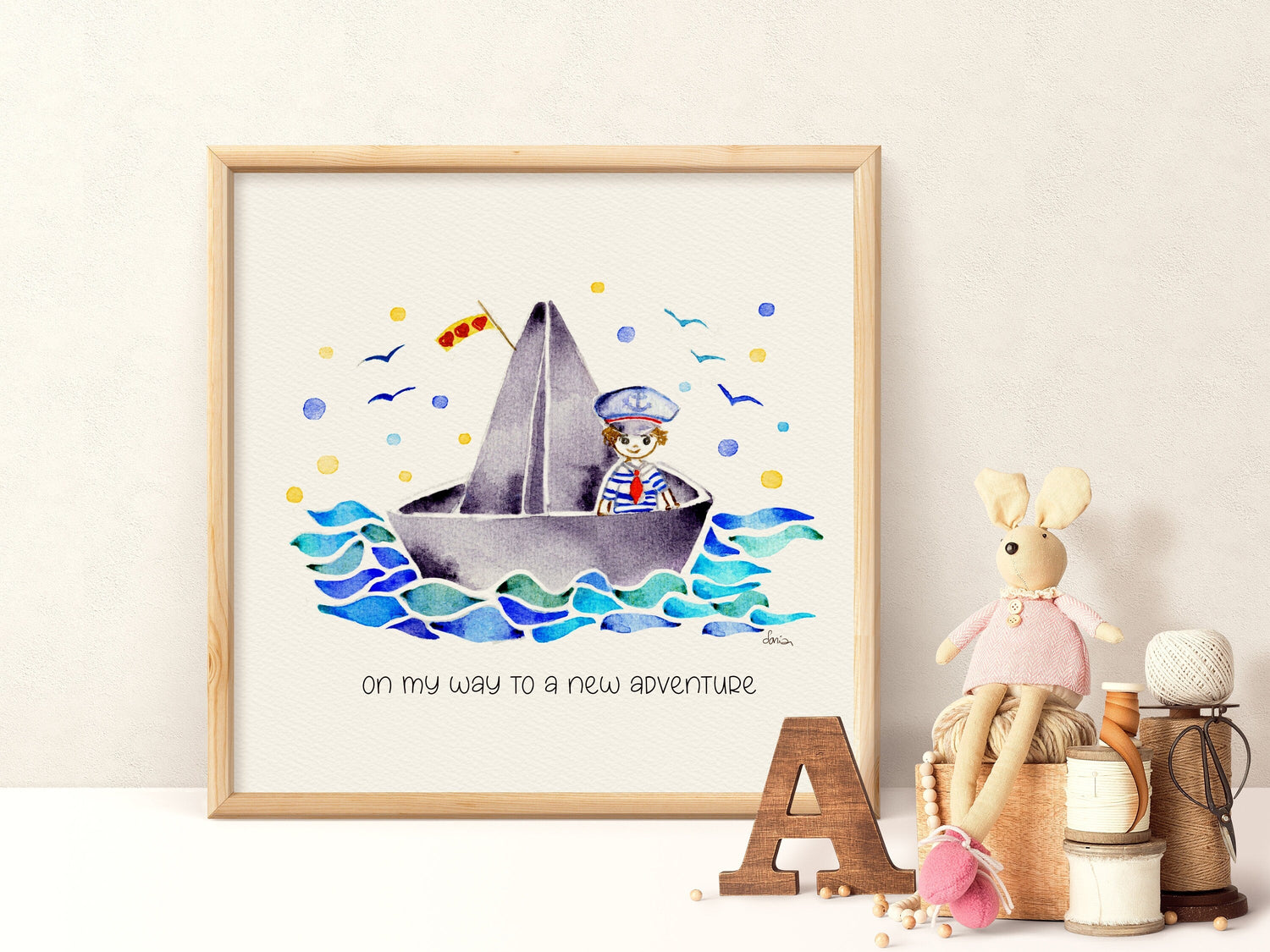Nautical  Boys Nursery Watercolor Prints