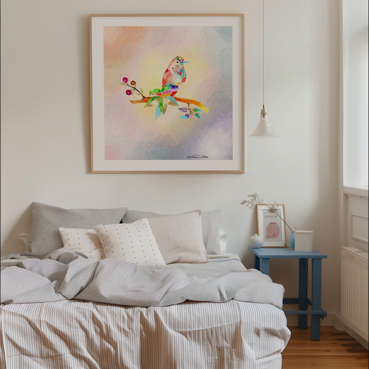 The Abundance Collection - Set of 4 Golden Birds Frequency Art Prints