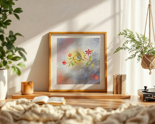 The Abundance Collection - Set of 4 Golden Birds Frequency Art Prints