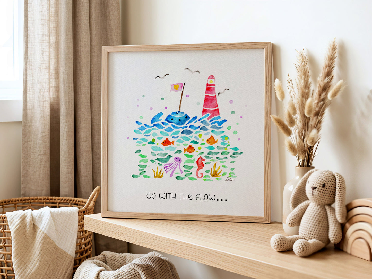 Set of 6 Nautical Nursery Watercolor  Boys Prints - "Sea of Empowerment" Collection.
