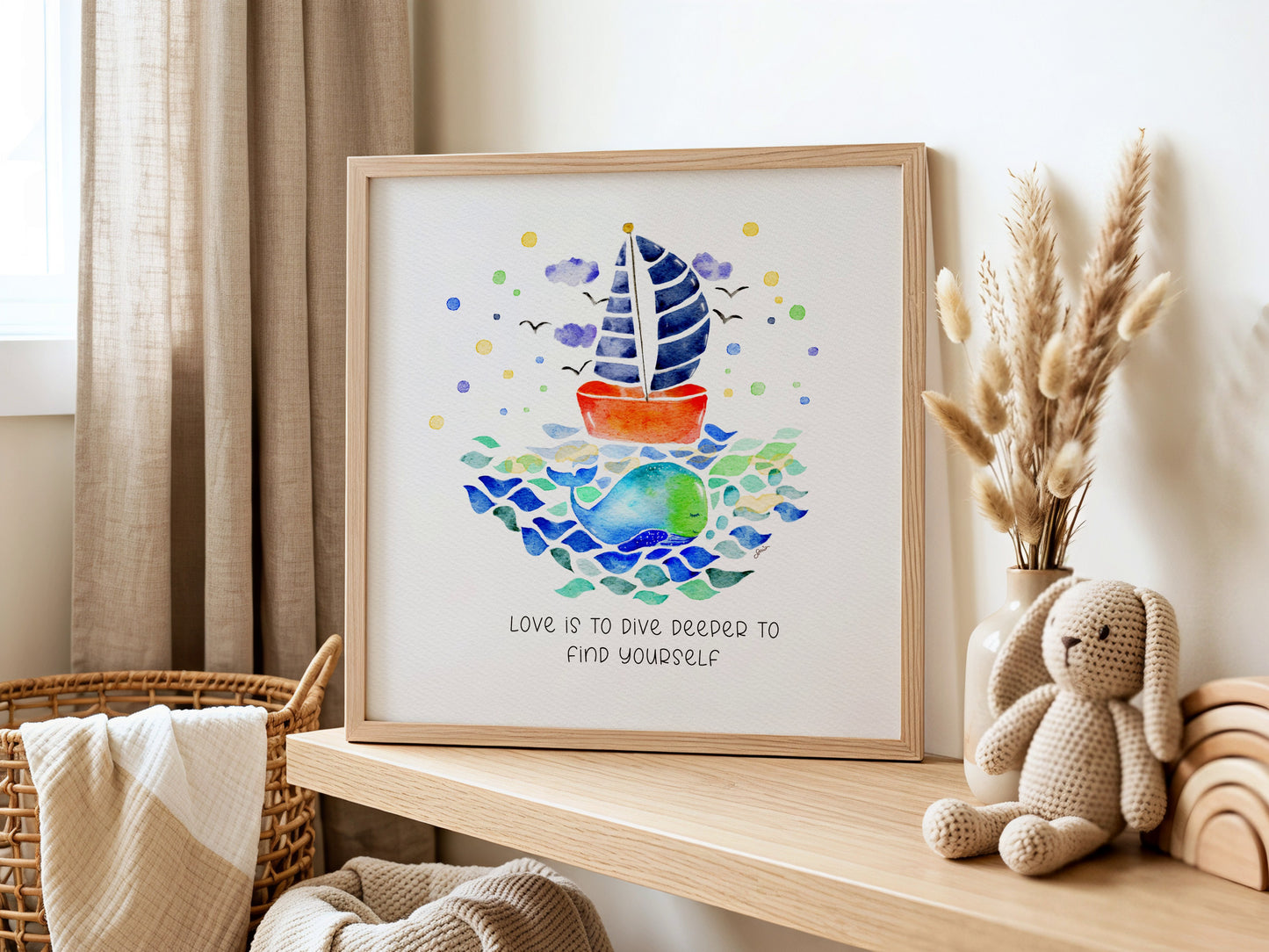Set of 6 Nautical Nursery Watercolor  Boys Prints - "Sea of Empowerment" Collection.