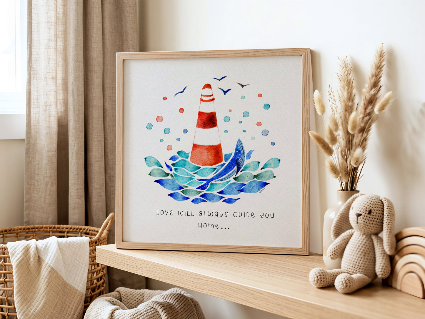Set of 6 Nautical Nursery Watercolor  Boys Prints - "Sea of Empowerment" Collection.