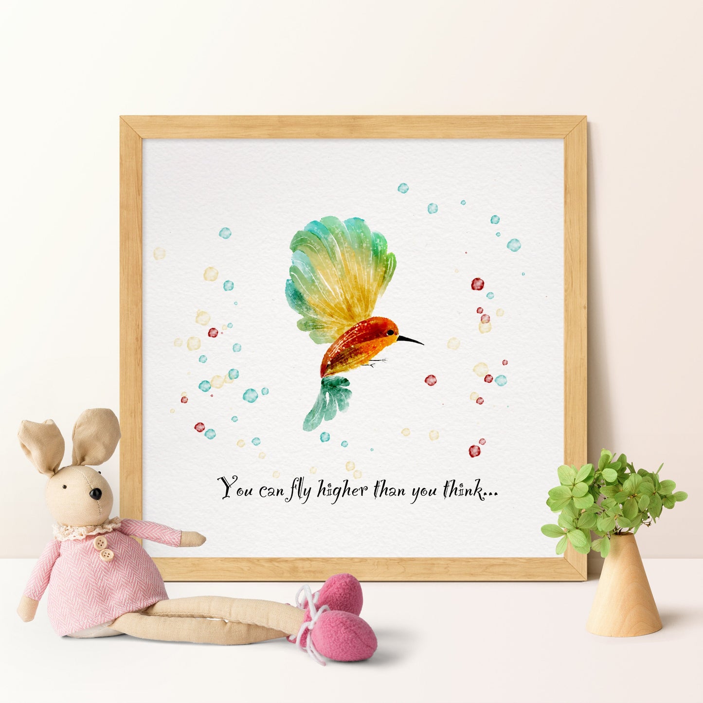 Physical Bird Art Prints Set of 6 | Hand-Drawn Nursery  Empowering Wall Art Gift