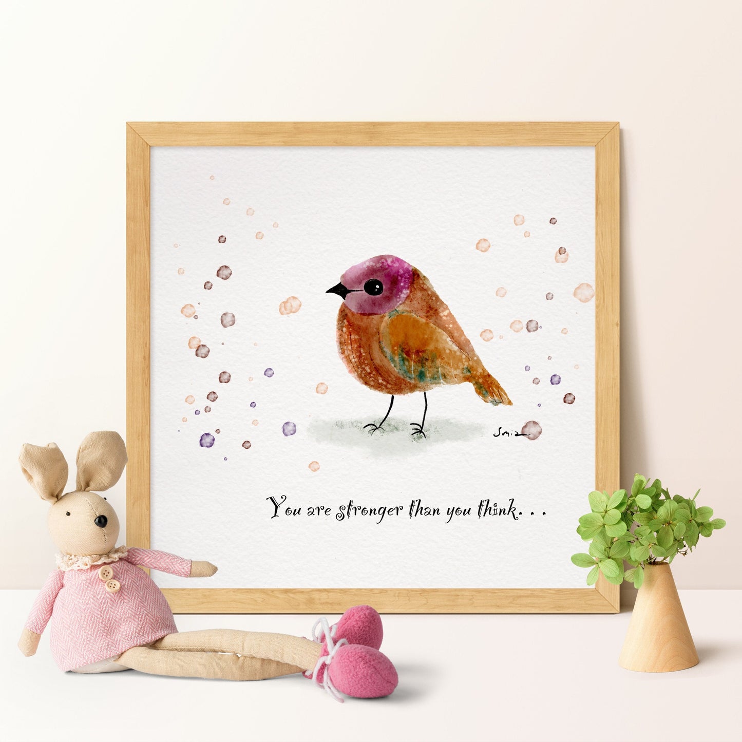 Bird Art Prints Set of 4 | Hand-Drawn Nursery Wall Art | Baby room HomeDecor