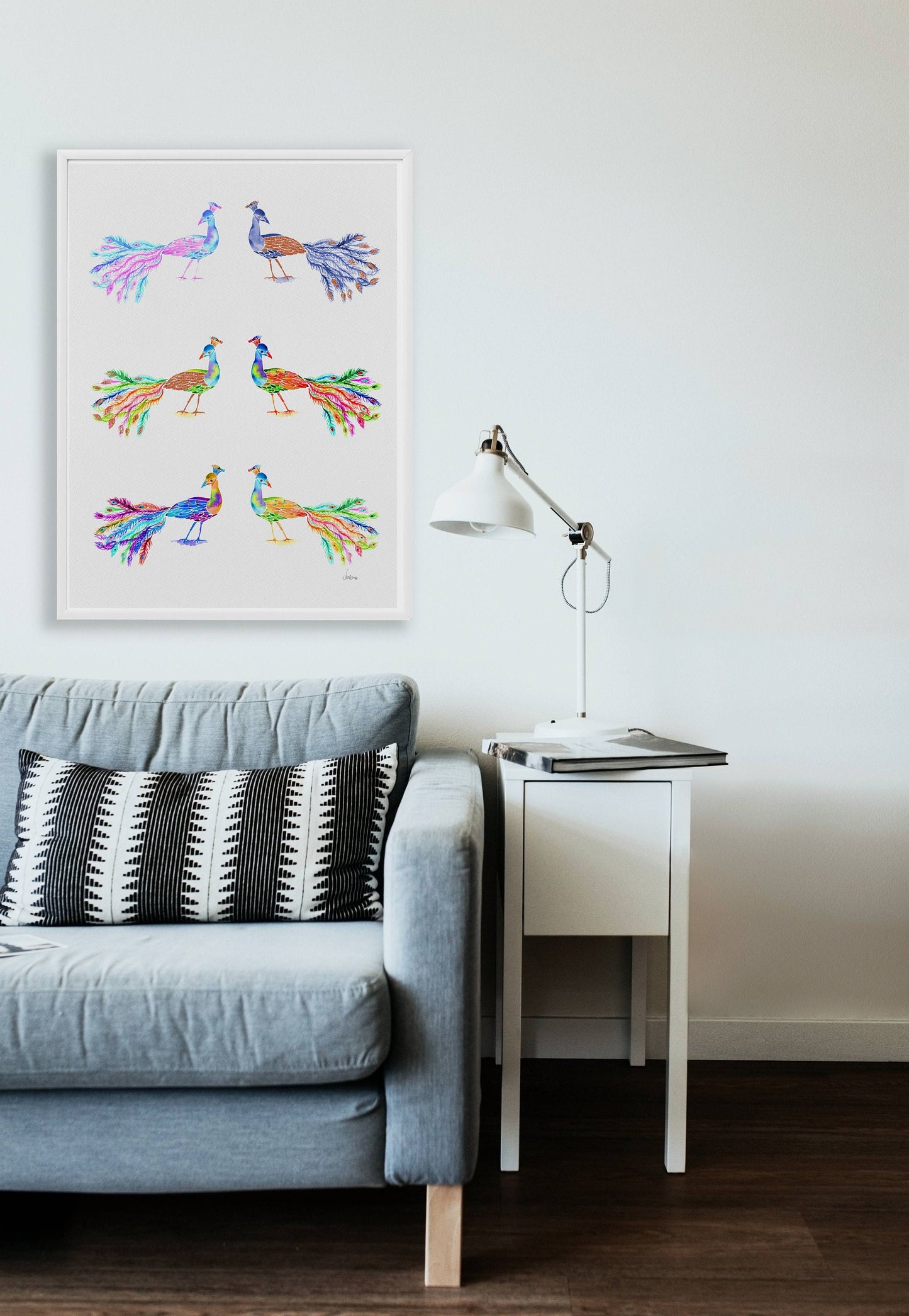 The Peacock Palette | Colorful Bird Art Print  | Joyful Bird Art