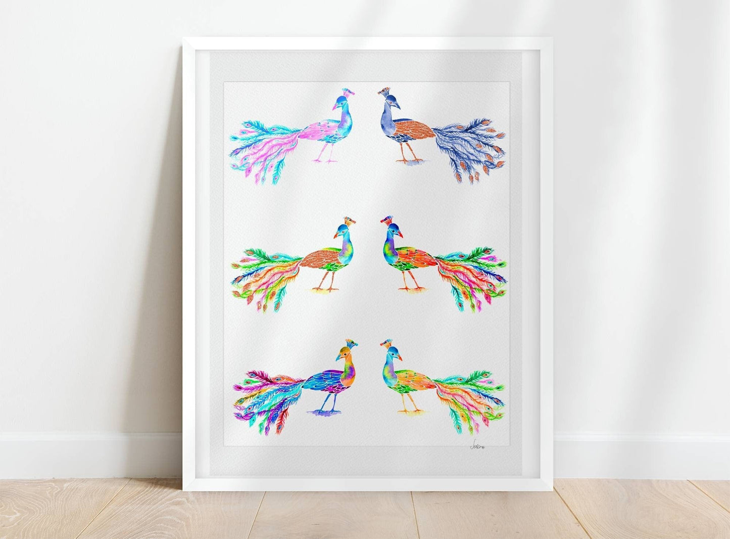 The Peacock Palette | Colorful Bird Art Print  | Joyful Bird Art