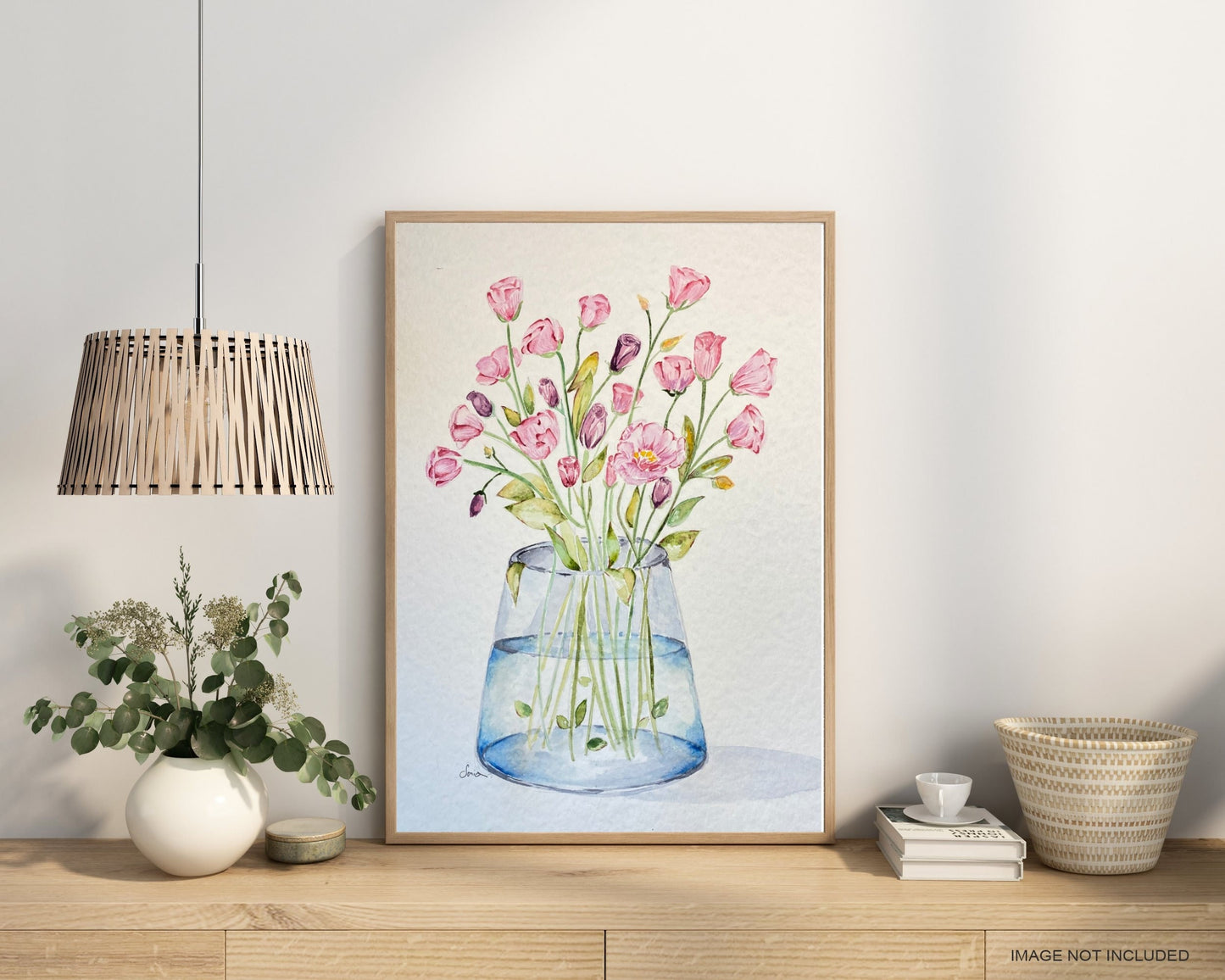Lisianthus Flower Watercolor Painting, Original Floral Art (A3)