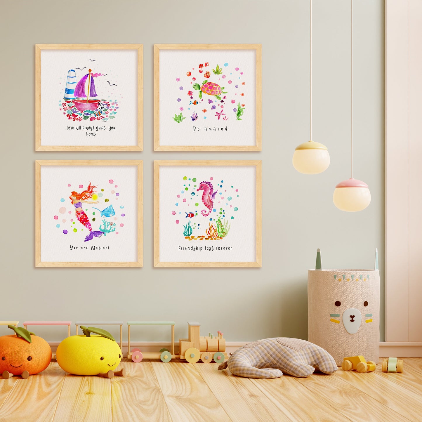 Sailing Boat Nursery Art | Watercolor Nautical Print | Baby Girl Room Decor