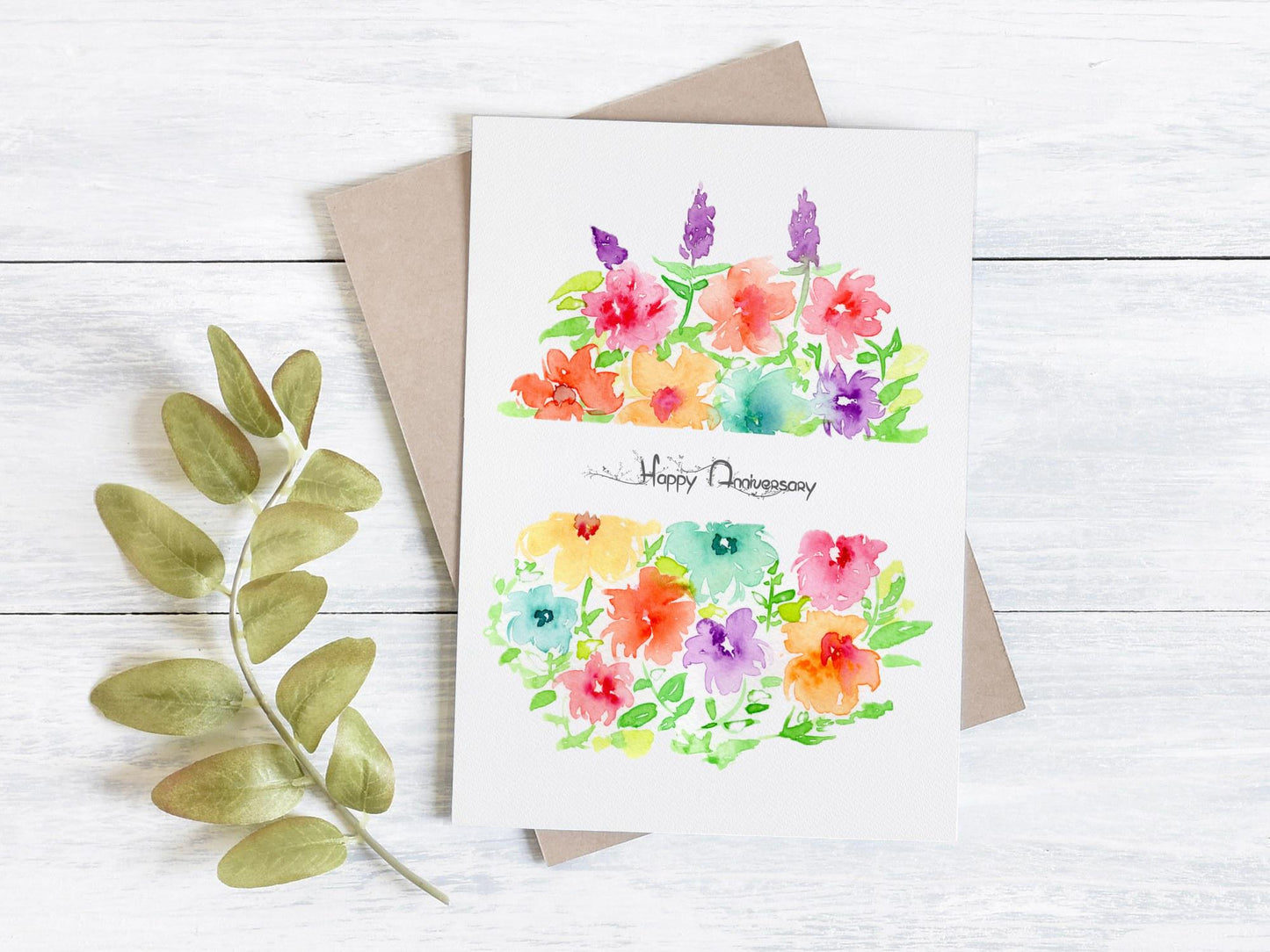 Purple Yellow Wildflower Handmade Watercolor Notecard| Floral Greeting Card