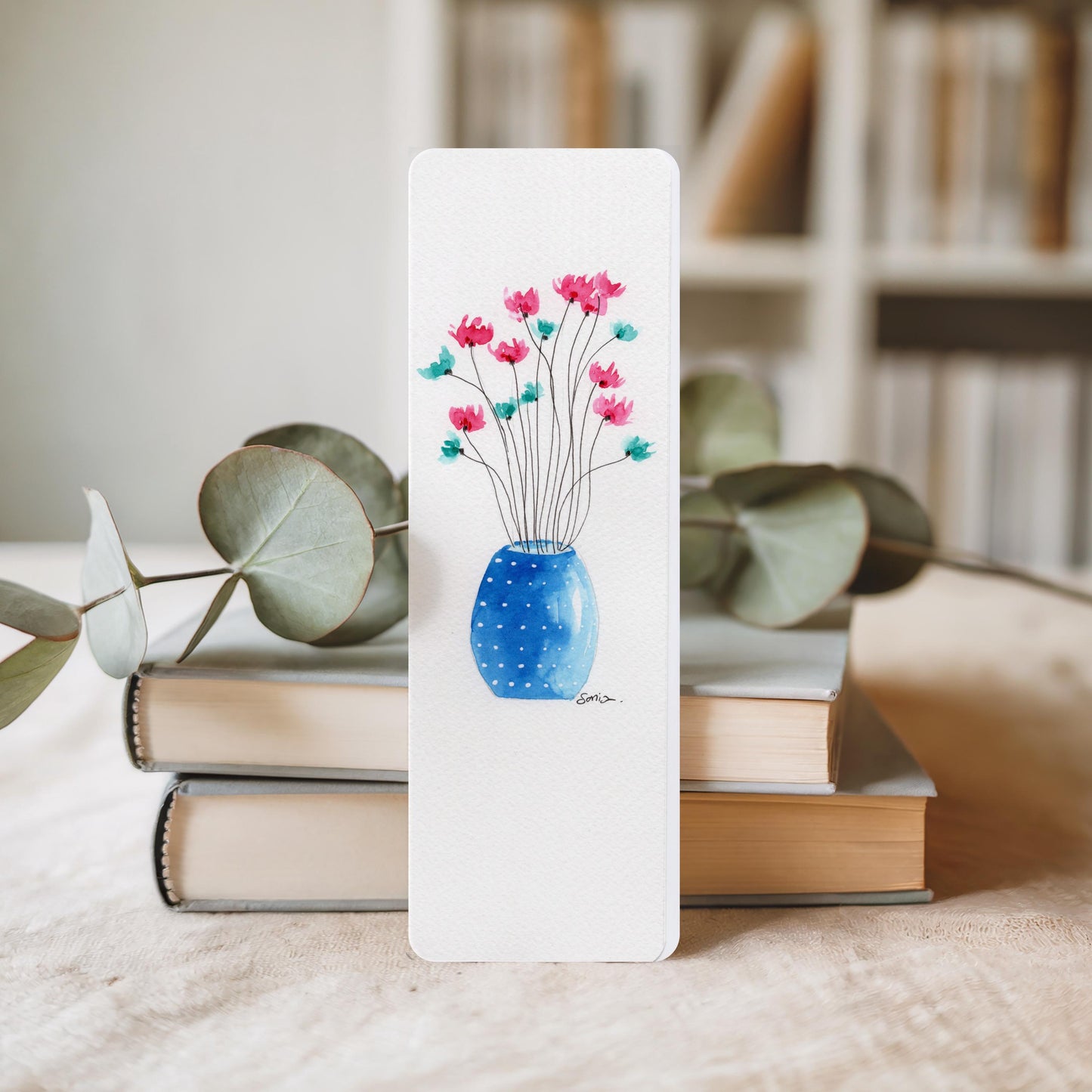 Set of 3 Watercolor Floral Bookmarks | Botanical Art | Hand-Painted Stationery