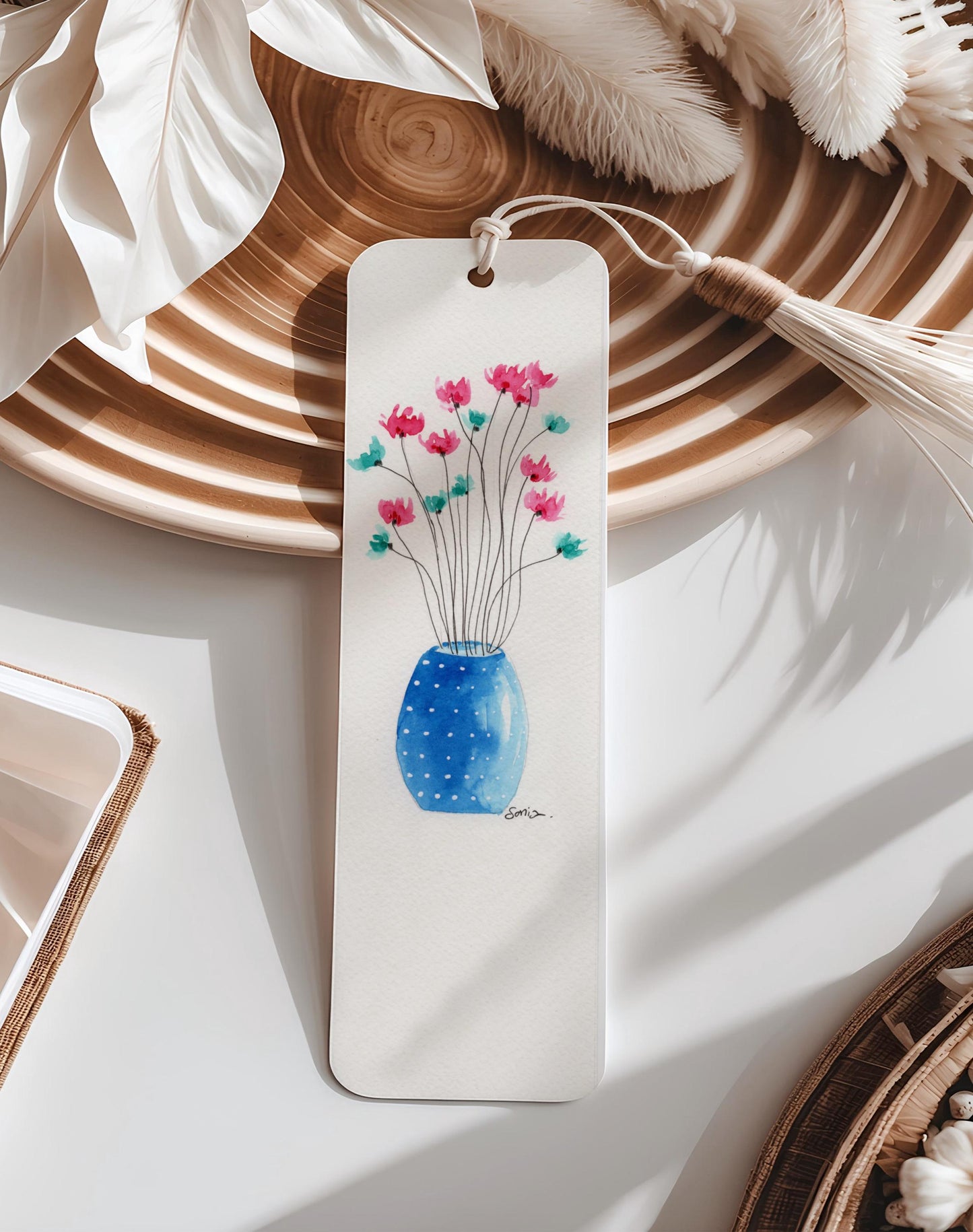 Set of 3 Watercolor Botanical Bookmarks | Wildflower Floral Stationery Bundle