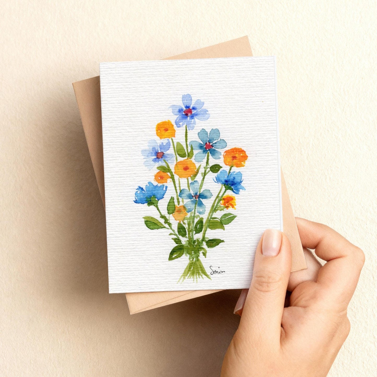 Set of 3 Botanical Postcard | Handmade Watercolor Hand-Painted Stationary Gift