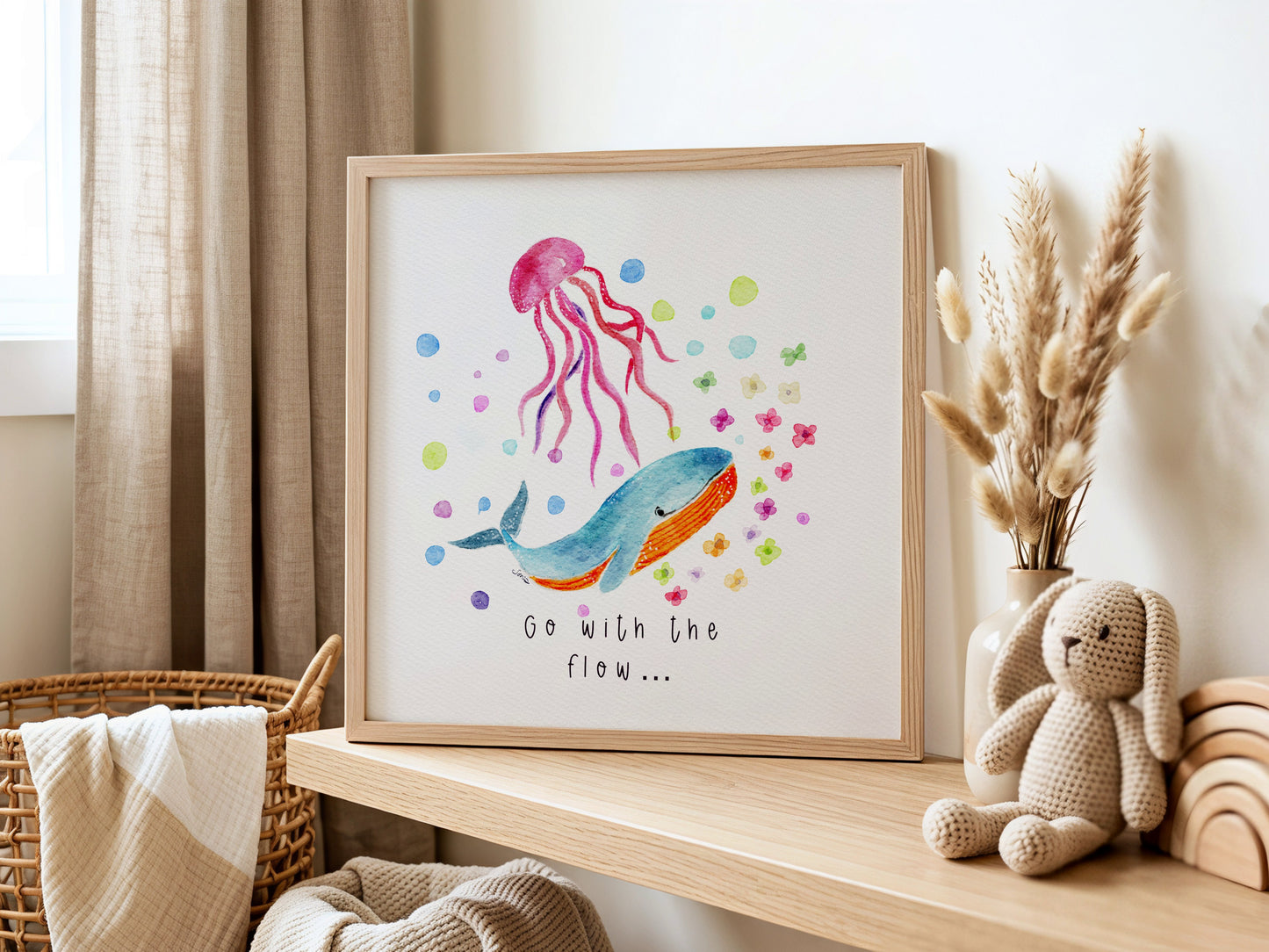 Set of 6 Nautical Nursery Watercolor  Girl Prints - "Sea of Empowerment" Collection.