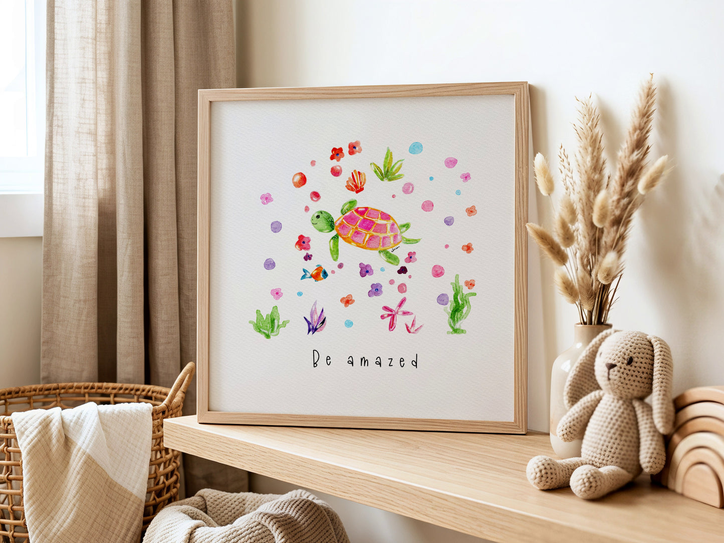 Set of 6 Nautical Nursery Watercolor  Girl Prints - "Sea of Empowerment" Collection.